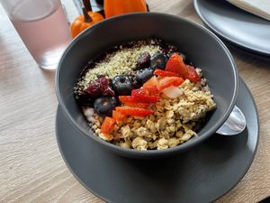 Yogurt bowl - delicious!  at JJ's Plant Based Eats in Sydney