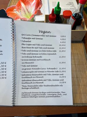 Vegan menu as of January 6th  at Ha Dang in Hamburg