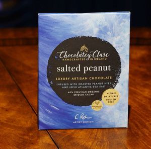 Luxury ethical chocolate handcrafted in Ireland by skilled artisans. 
Featuring roasted peanut nibs and a sprinkling of Irish Atlantic sea salt. at Chocolatey Clare in Dublin
