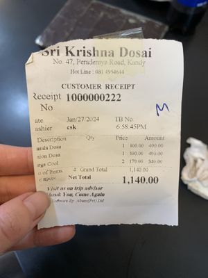   at Sri Krishna Dosai in Kandy