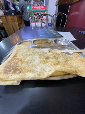 Delicious dosa. Loaded with potatoes    at Sri Krishna Dosai in Kandy