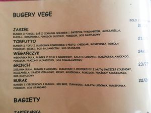 vegan and vegetarian burger options  at Sweet Rock Caffe in Krosno