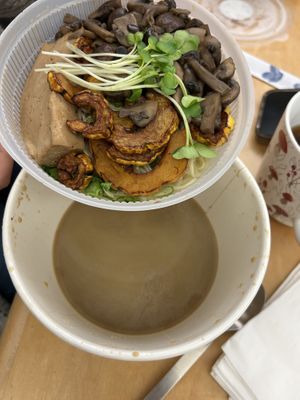 Mushroom paitan (vegan version) when you get it delivered.   at Kodaiko in Sacramento