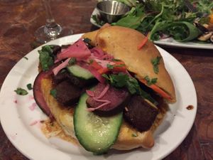 Vegan Ban Mih sandwich at Ramsi's Cafe on the World in Louisville