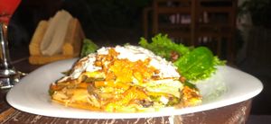 Vegan lasagna at Edén in Guadalajara