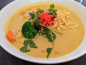 Tofu curry ramen at Box Bar in West Seattle