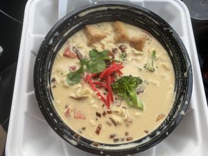 Tofu curry ramen  at Box Bar in West Seattle