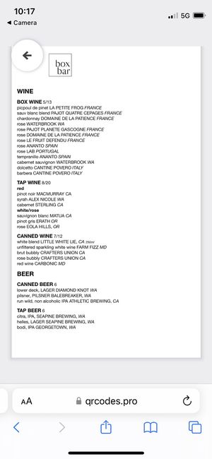   at Box Bar in West Seattle