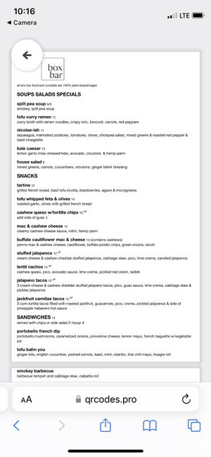   at Box Bar in West Seattle