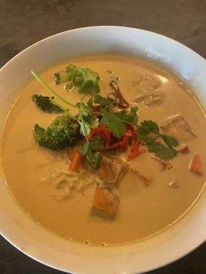 Tofu curry Mac   at Box Bar in West Seattle