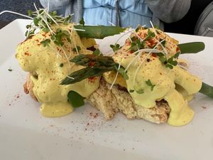 Benedict Biscuit Thing at Box Bar in West Seattle