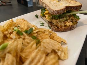 Chickpea and Cheddar Sandwich at Box Bar in West Seattle