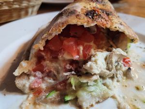 Calzone opened😊 at Carpe Diem di Verdi in Banos De Agua Santa