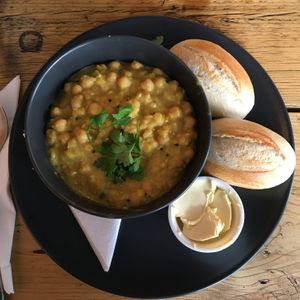 Dahl soup #Veganuary at Buddhas Kitchen & Wellness Lounge in Launceston