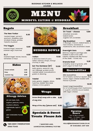 New Menu at Buddhas Kitchen & Wellness Lounge in Launceston