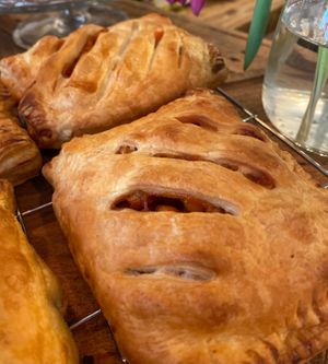 Sausage, Bean & Cheese Pasty at Buddhas Kitchen & Wellness Lounge in Launceston