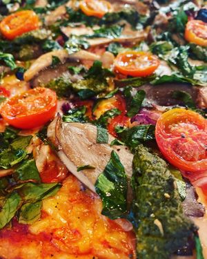 Wild Mushroom Pizza at Buddhas Kitchen & Wellness Lounge in Launceston