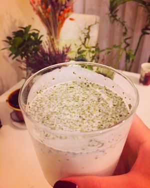 Vegan Ayran! “Ayran” is Turkish traditional drink. You can call it Yogurtshake😄we have vegan and non-vegan options.  at Hanimeli in Istanbul