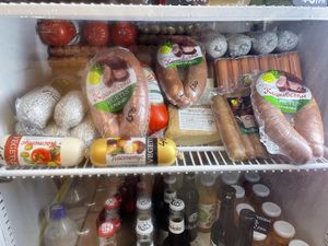 Vegan meat selection at Veganuti in Kyiv