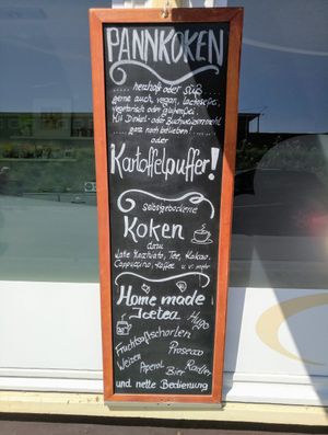 Schild at Café Pfannkuchen in Cuxhaven