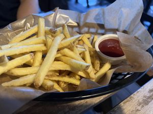 Fries with ketchup and whiskey sauce   at Resort in Warsaw