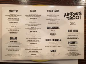 Full Menu at Uptown Taco in Floral Park