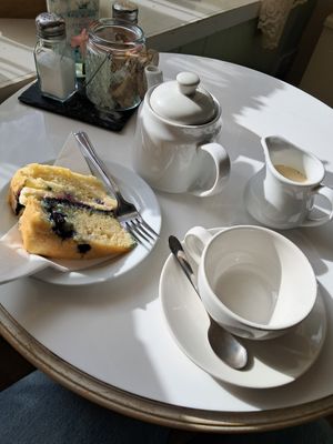Blueberry sponge at Ginny's Teapot in Hawkshead