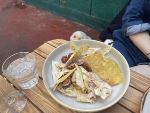 Tomato, walnut cream salad  at Peachy Goat in South East London