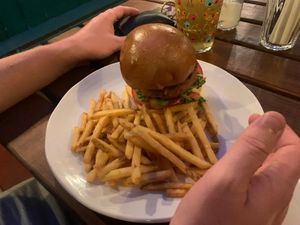 PG burger at Peachy Goat in South East London