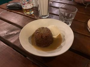 Sticky toffee pudding  at Peachy Goat in South East London