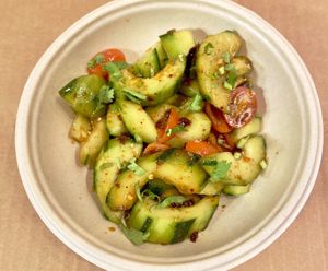Smash Cucumber Salad [VG] at The Dumpling Shop in New York City