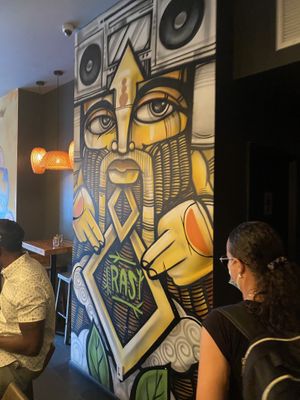 Mural at Ras Plant Based in Brooklyn
