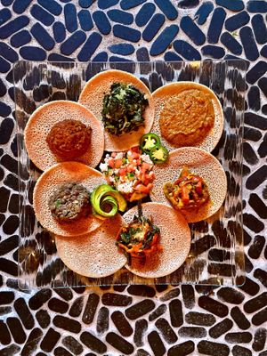 Vegan Platter at Ras Plant Based in Brooklyn