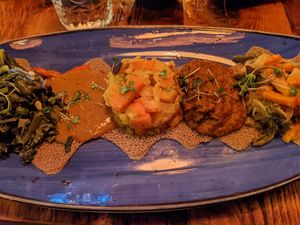 Sampler at Ras Plant Based in Brooklyn