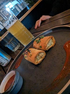 Squash sambusa at Ras Plant Based in Brooklyn