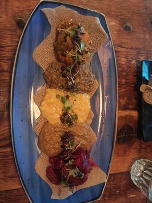 The meal at Ras Plant Based in Brooklyn