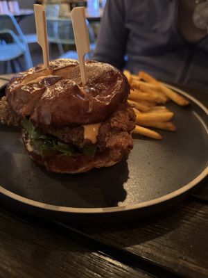 Special chicken sandwich   at Ras Plant Based in Brooklyn