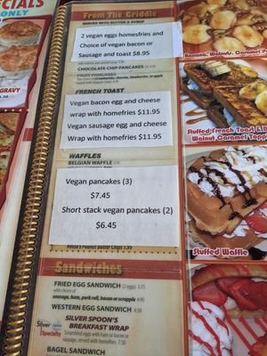 They added a vegan breakfast menu! 👏🎉 at Silver Spoon Diner in Clarks Summit