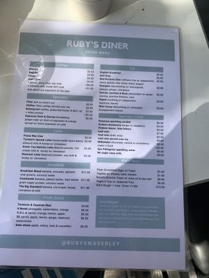 Drinks aug 22 at Ruby's Diner in Queens Park