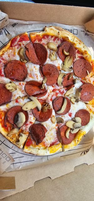 Vegan pepperoni & mushroom at Rapid Fired Pizza  in Fairfield