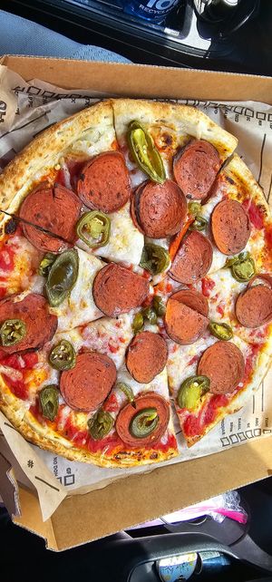 Vegan pepperoni & peppers at Rapid Fired Pizza  in Fairfield