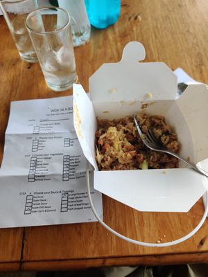 Wok in a box at The Frog and Gecko Pub in Koh Samui