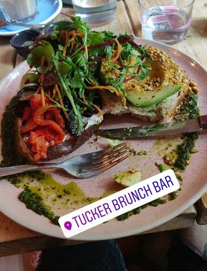 Vegan avocado toast at Tucker Brunch Bar in Berlin