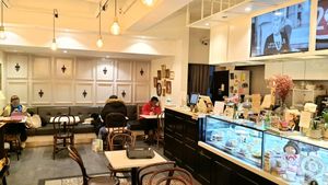 interior of location - seating at Ma Pause in Seoul