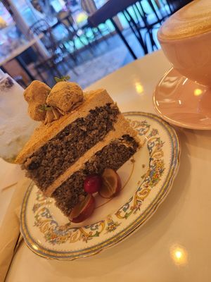 Black sesame cake. Cream was delicious at Ma Pause in Seoul