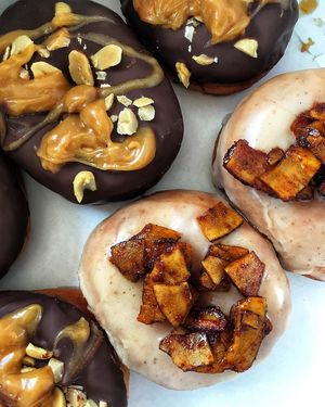 Great selection of flavours. Pictured: Maple Coconut Bacon and Peanut Butter Chocolate. at Mystifry in Basel