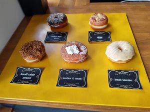 Donut selection at Mystifry in Basel