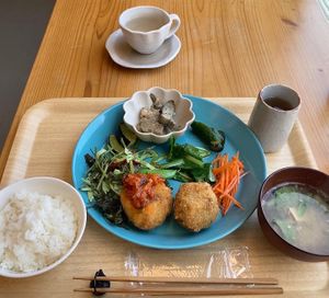 Weekly lunch plate with an additional herb tea.  at Taom in Hakodate