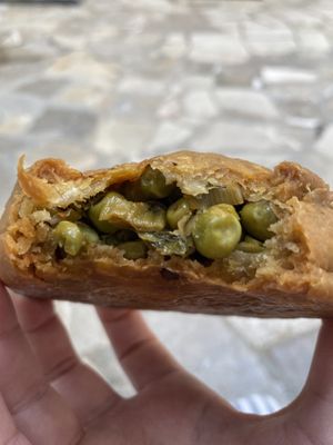 panades vegano - pea and leek filling  at Fornet de la Soca in Mallorca