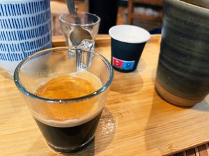 Nice coffee with oat milk. at SaporiBio in Lugano